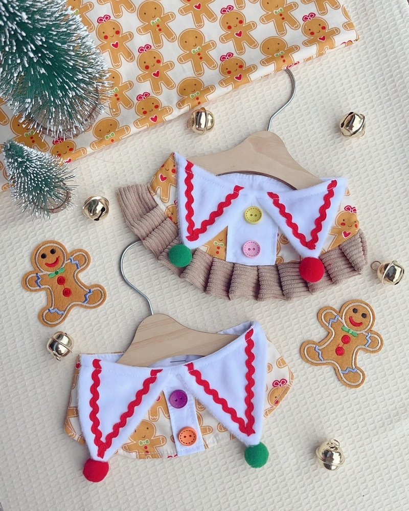 手工围巾圣诞饼干版 - 项圈/牵绳 - 棉．麻 咖啡色