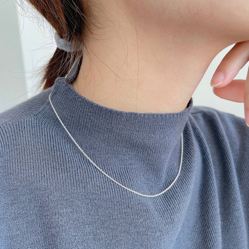 │简约│高质感 极细十字链 • 锁骨素链 • 纯银项链 • 可碰水 - 项链 - 纯银 