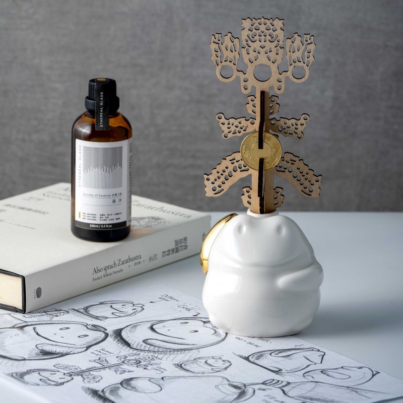 【ViREO x 浅见设计】陶德摇钱扩香组 | 历史博物馆 - 香薰/精油/线香 - 瓷 白色