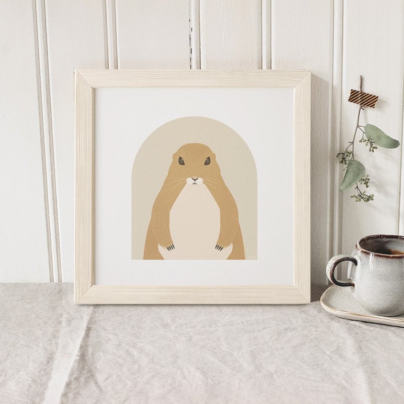 土拨鼠极简艺术海报【微小的勇气】附裱框 疗愈与共鸣的礼物 - 海报/装饰画/版画 - 纸 