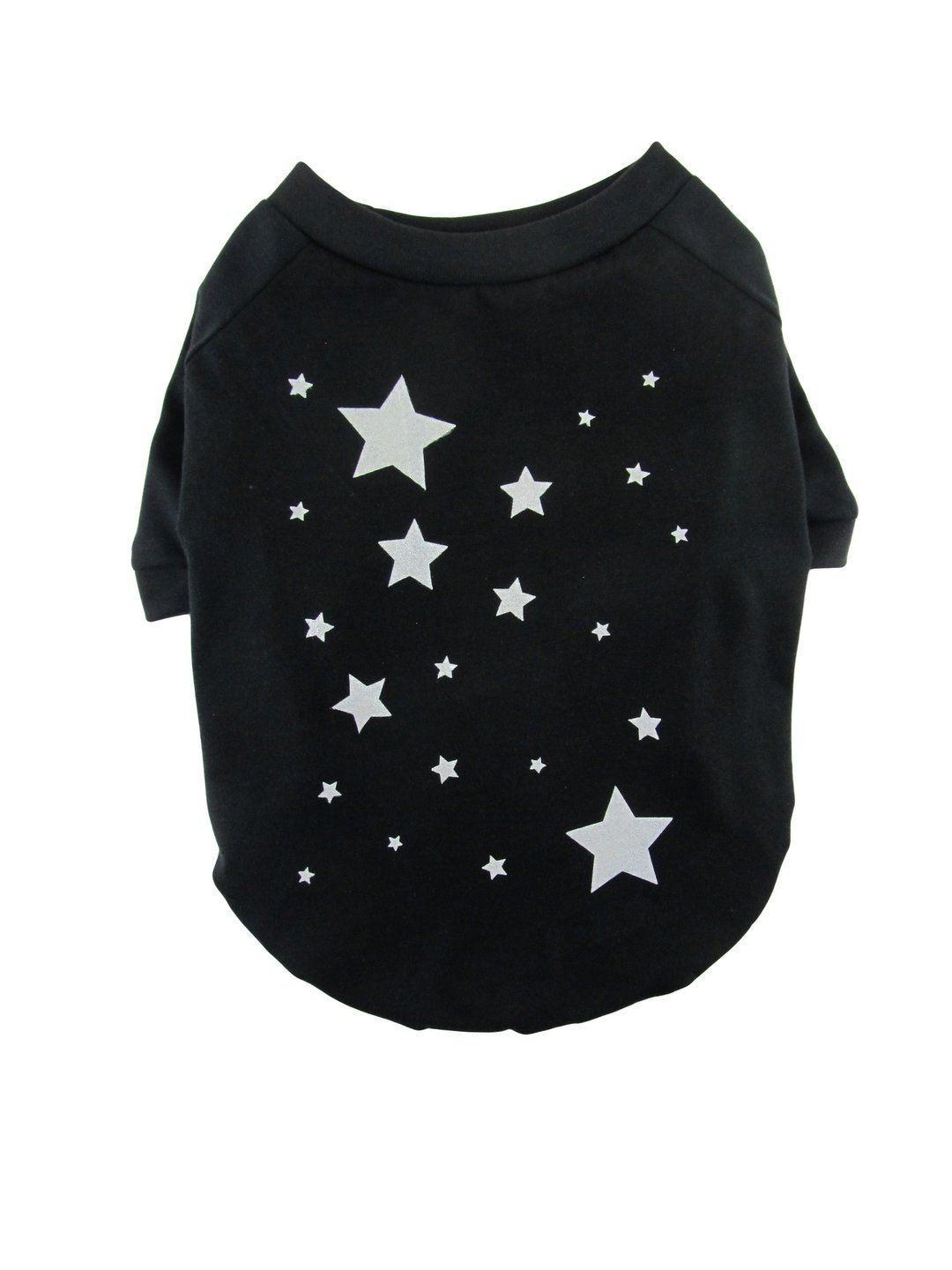 Silver Star Print Dog Tee, 95Cotton/5Spandex Raglan Jersey Dog Tee, Dog Apparel - 衣/帽 - 其他材质 黑色