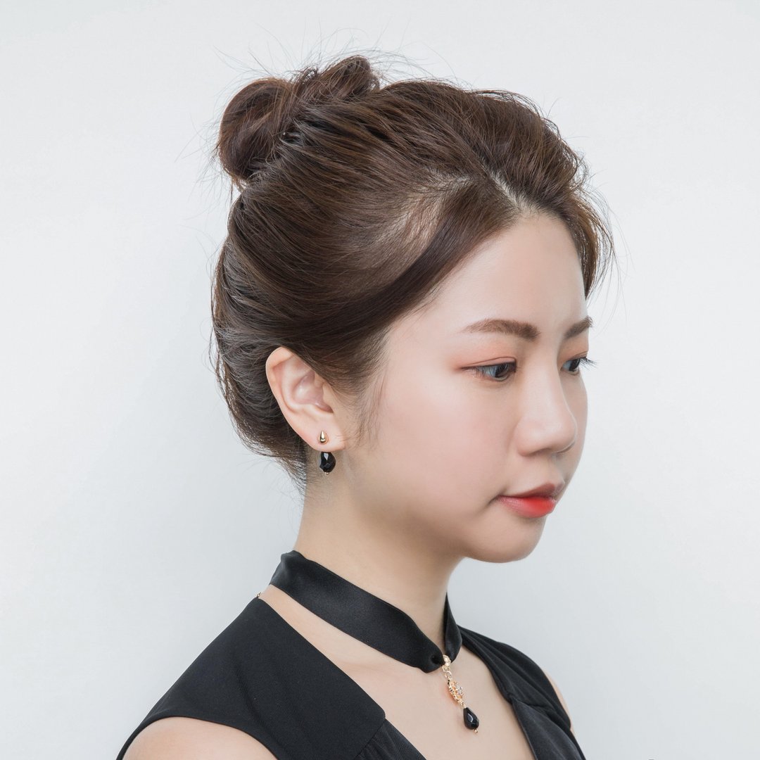 Black Onyx Lace-黑玛瑙蕾丝不对称耳环-防护净化系列 - 耳环/耳夹 - 宝石 