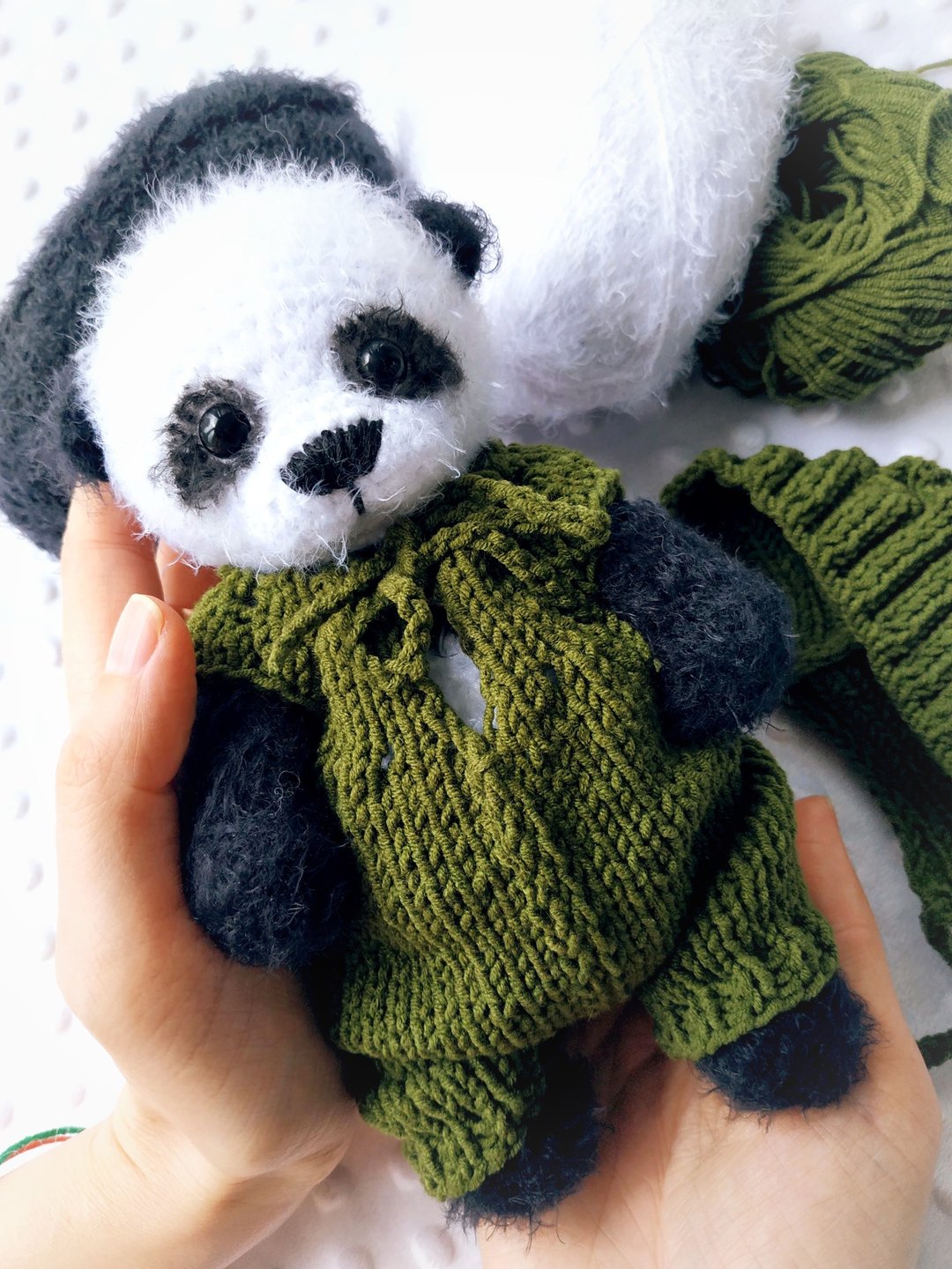 Panda teddy bear/ Crochet bear/bear panda/ cute toy panda/ beautiful teddy panda - 玩具/玩偶 - 其他材质 