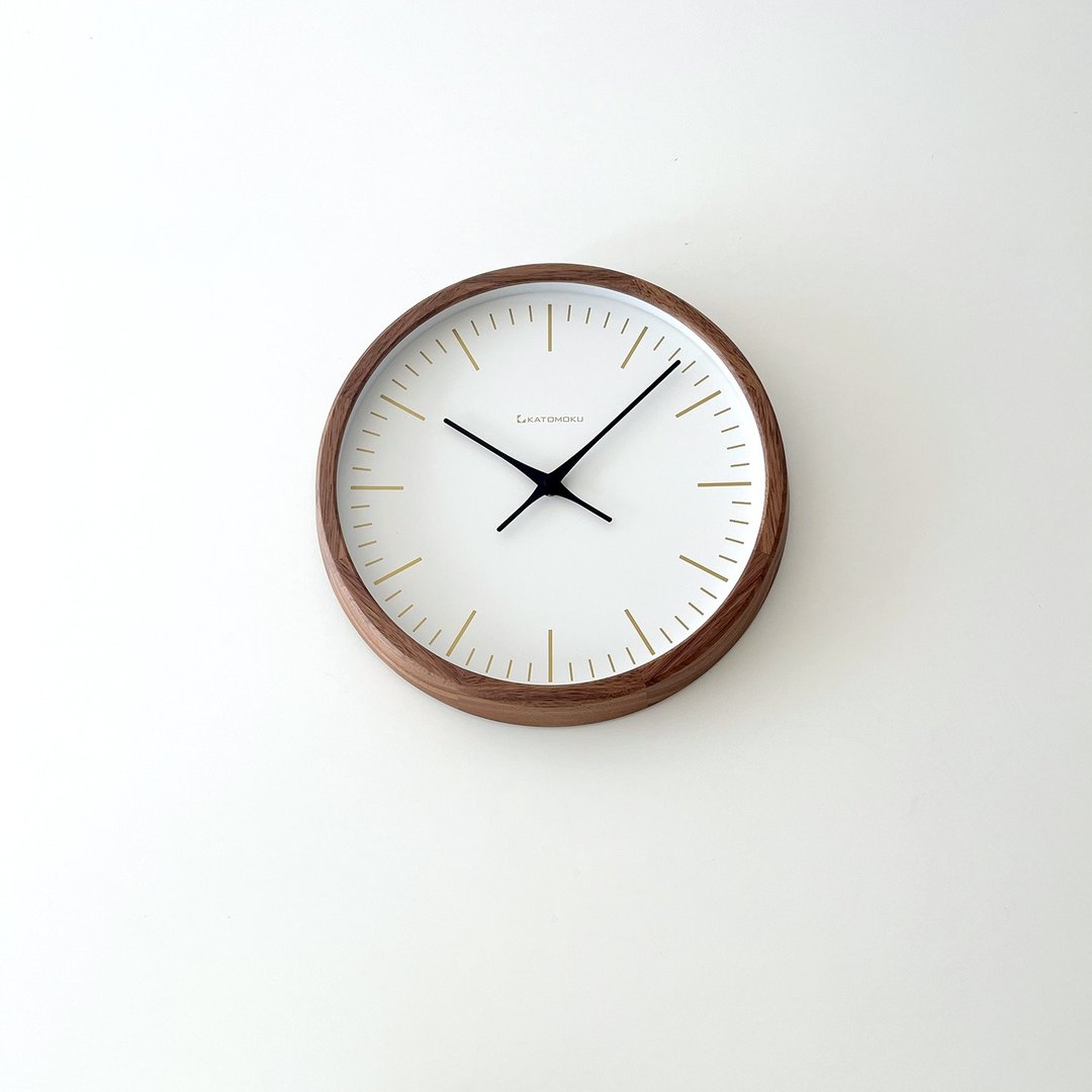 KATOMOKU muku clock 18  核桃木 (km-129WA) 挂钟 日本制造 - 时钟/闹钟 - 木头 咖啡色