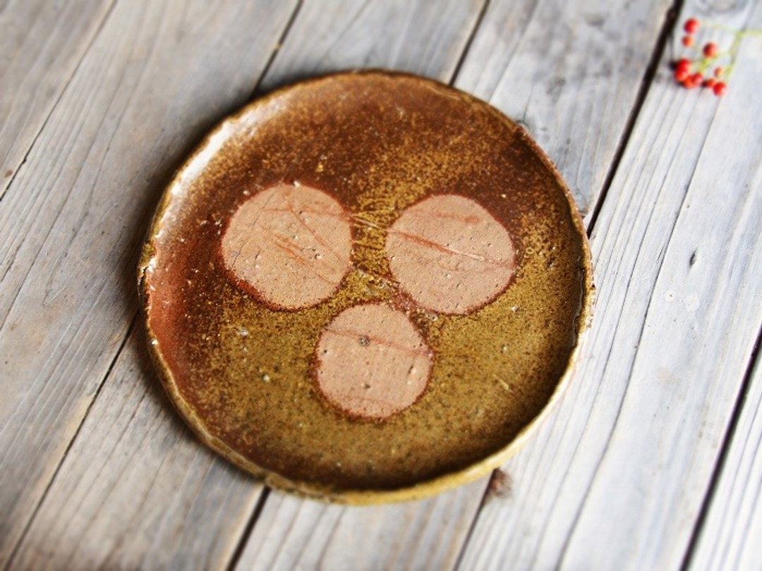 Bizen dish · rice cake (about 26 cm) _sr 4 - 039 - 浅碟/小碟子 - 纸 咖啡色