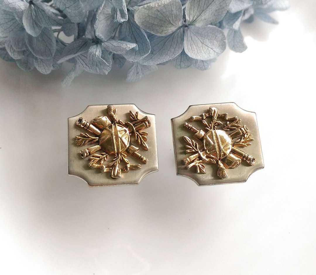 美国 SWANK 袖扣 Cufflinks。西洋古董饰品 - 袖扣 - 其他金属 金色