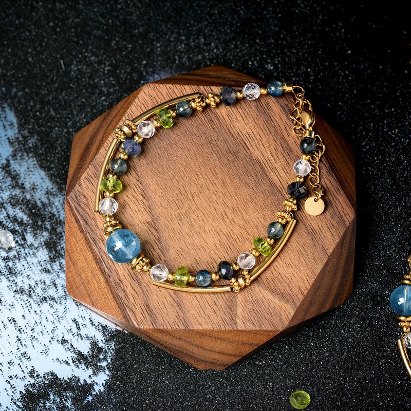 绿野星踪 | 独家设计款水晶手链 D23003 - 手链/手环 - 水晶 绿色