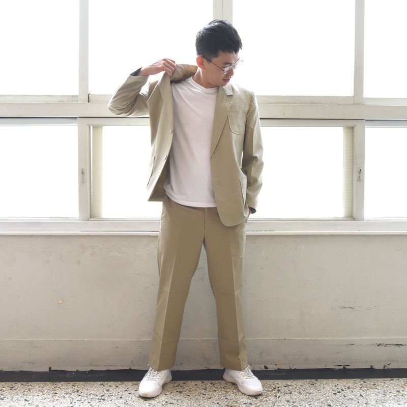 【中美牌制服】卡其长裤--台湾经典高校制服 - 男士长裤 - 棉．麻 卡其色
