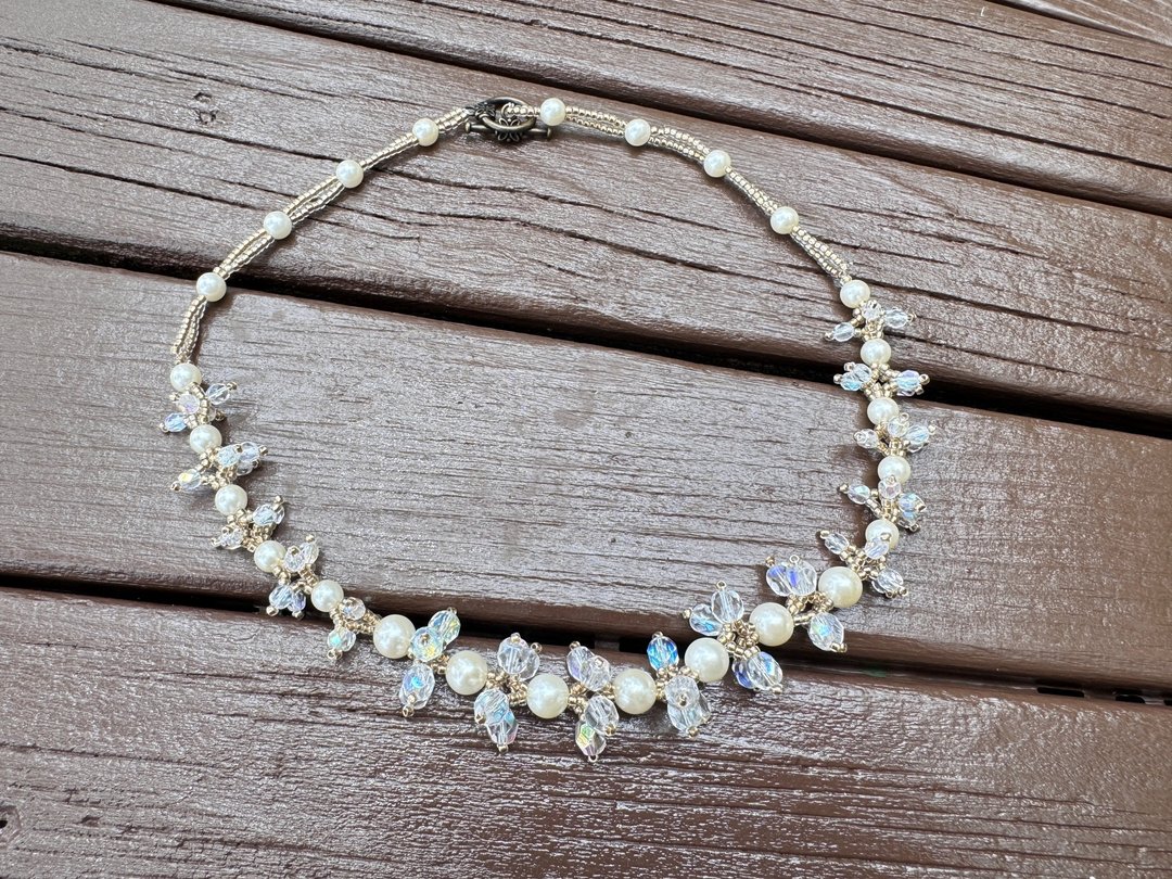 250510 Swarovski 珍珠 串珠 颈链 - 项链 - 半宝石 白色