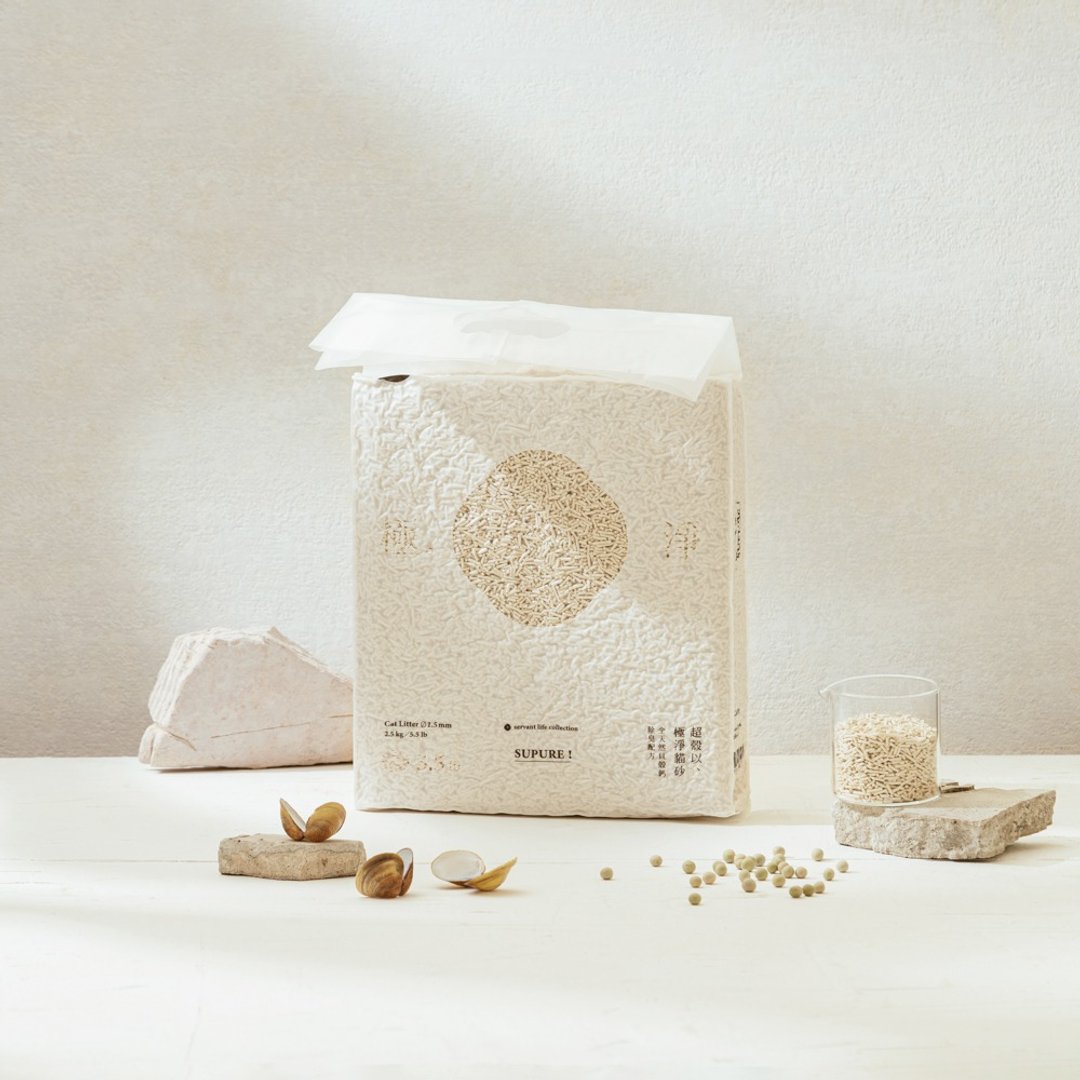 喵皇奴 | SUPURE ! 极净猫砂 2.5kg×6入 | 1.5mm极细豆腐砂 - 猫砂/猫砂垫 - 环保材料 