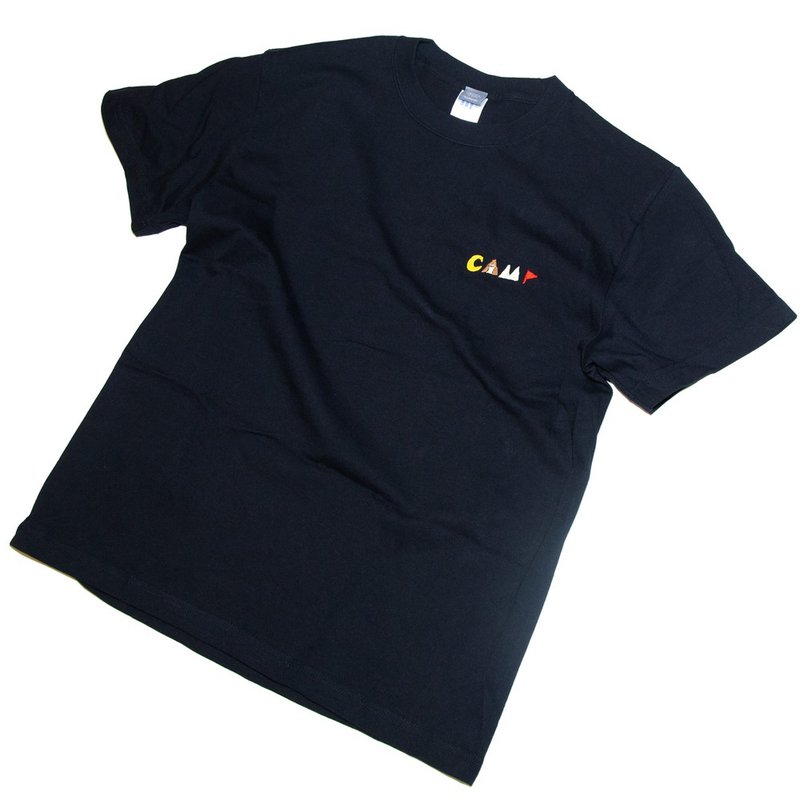 For Father's Day gifts. Camp Embroidery T-shirt Unisex S ~ XXXL, Ladies S ~ L Tcollector - 女装 T 恤 - 棉．麻 黑色