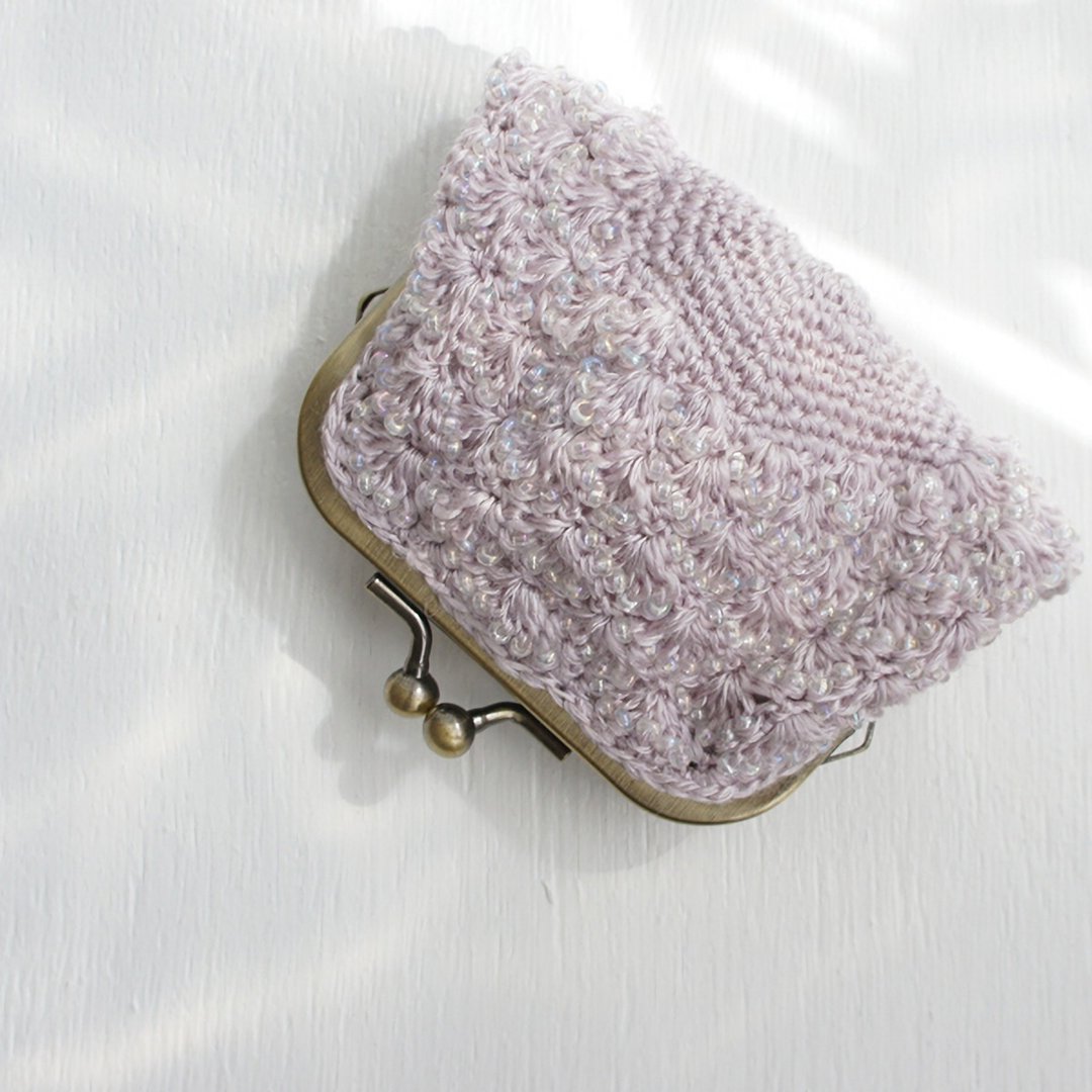 Ba-ba handmade Crochet coinpurse  No.C1435 - 化妆包/杂物包 - 其他材质 紫色