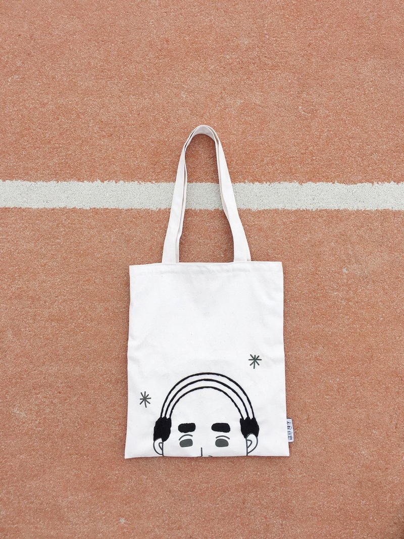 秃头｜刺绣肩背帆布包 - 侧背包/斜挎包 - 棉．麻 