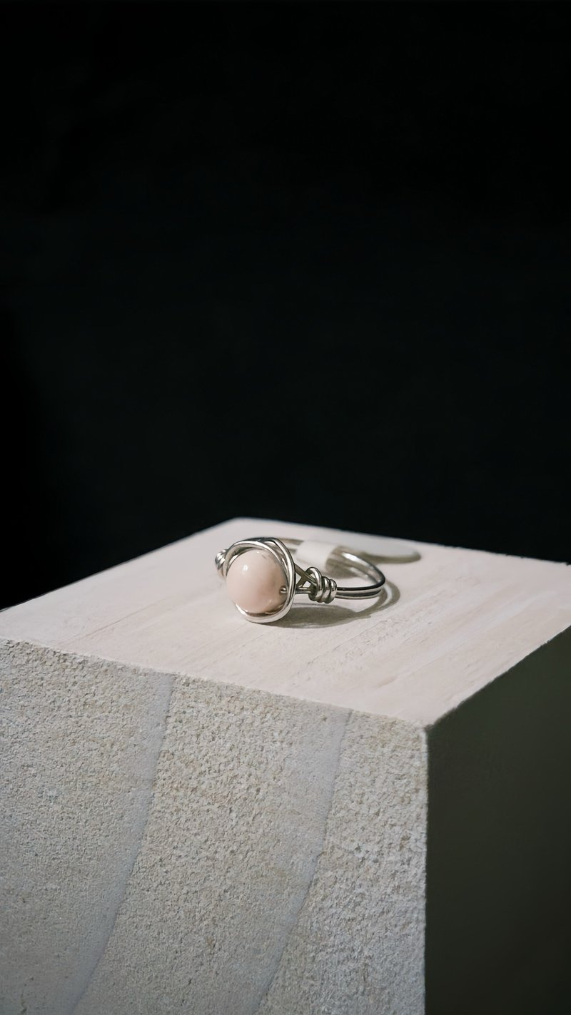 线石系列 - 螺贝编织戒指 - 戒指 - 银 银色