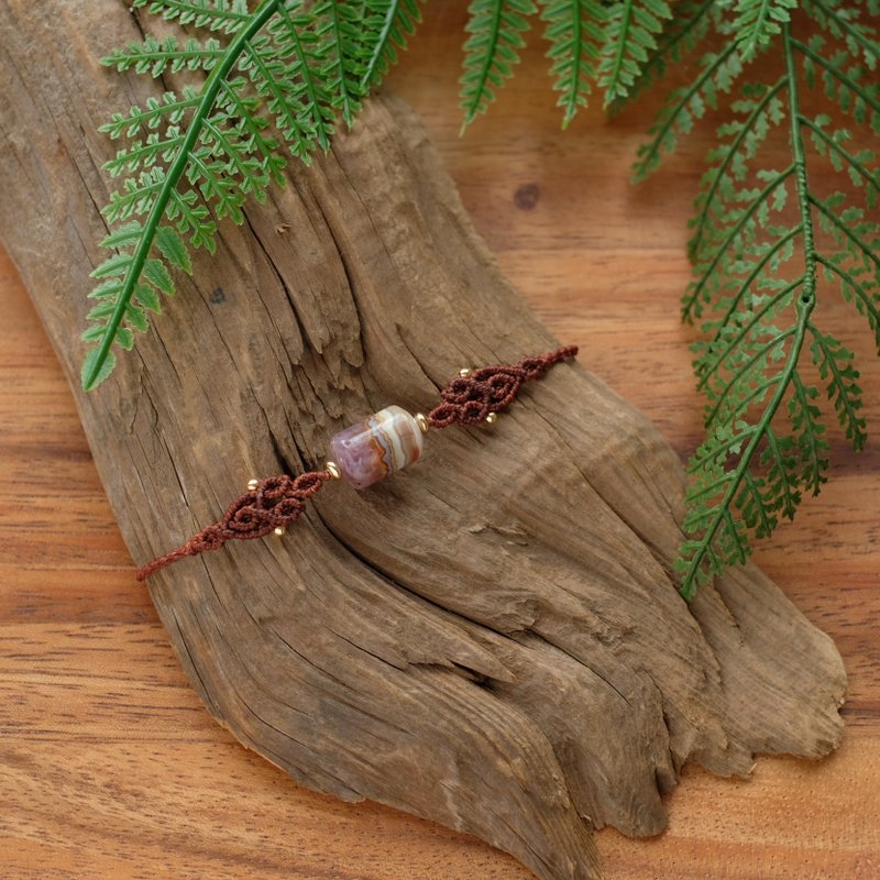 极光玛瑙编织手环 - 手链/手环 - 聚酯纤维 咖啡色