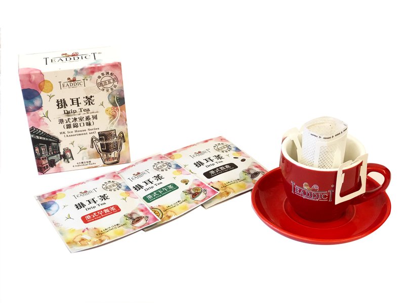 Teaddict 茶杯套装 - 挂耳茶(6包装 - 杂錦) - 茶 - 新鲜食材 红色