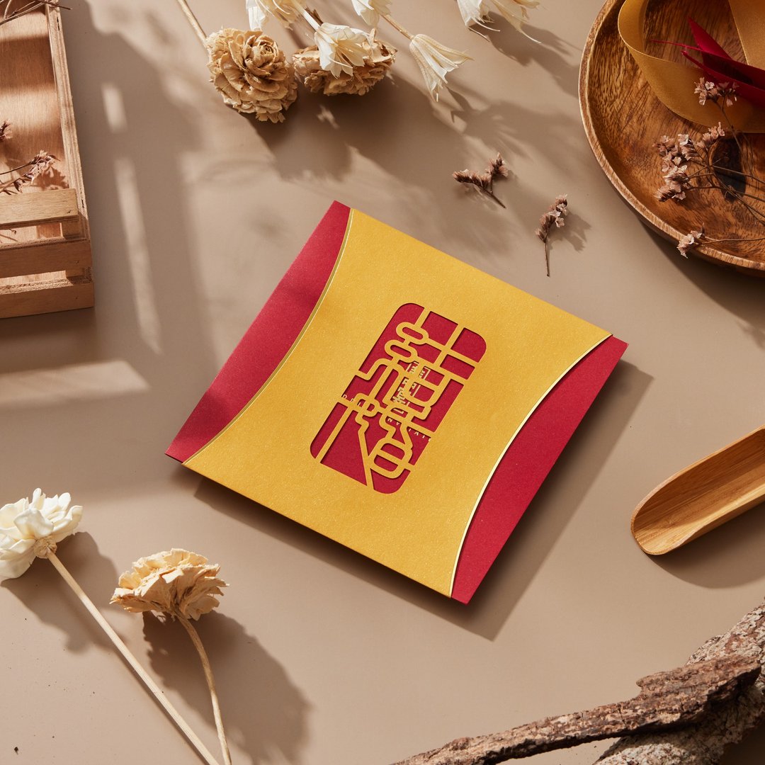 千里婵娟-复古造型喜帖 - 卡片/明信片 - 纸 红色