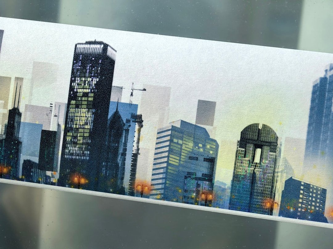 晚安城市 OKMT建筑造景PET和纸特油手帐胶带贴纸 - 纸胶带 - 塑料 多色