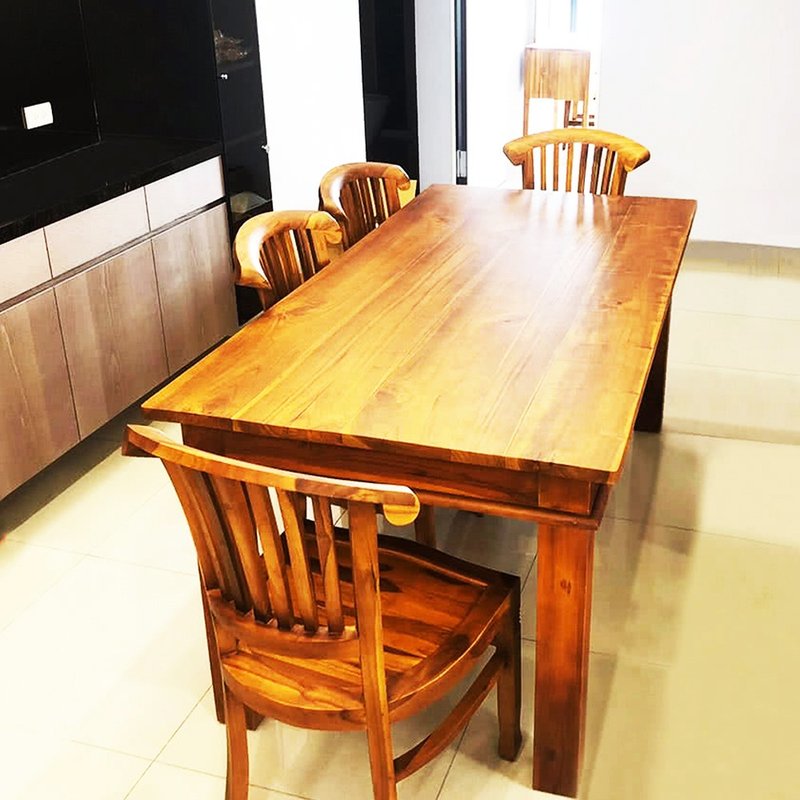 【吉迪市100%全柚木家具】UNC1-30B 柚木古典风格造型餐桌 餐桌 - 餐桌/书桌 - 木头 咖啡色