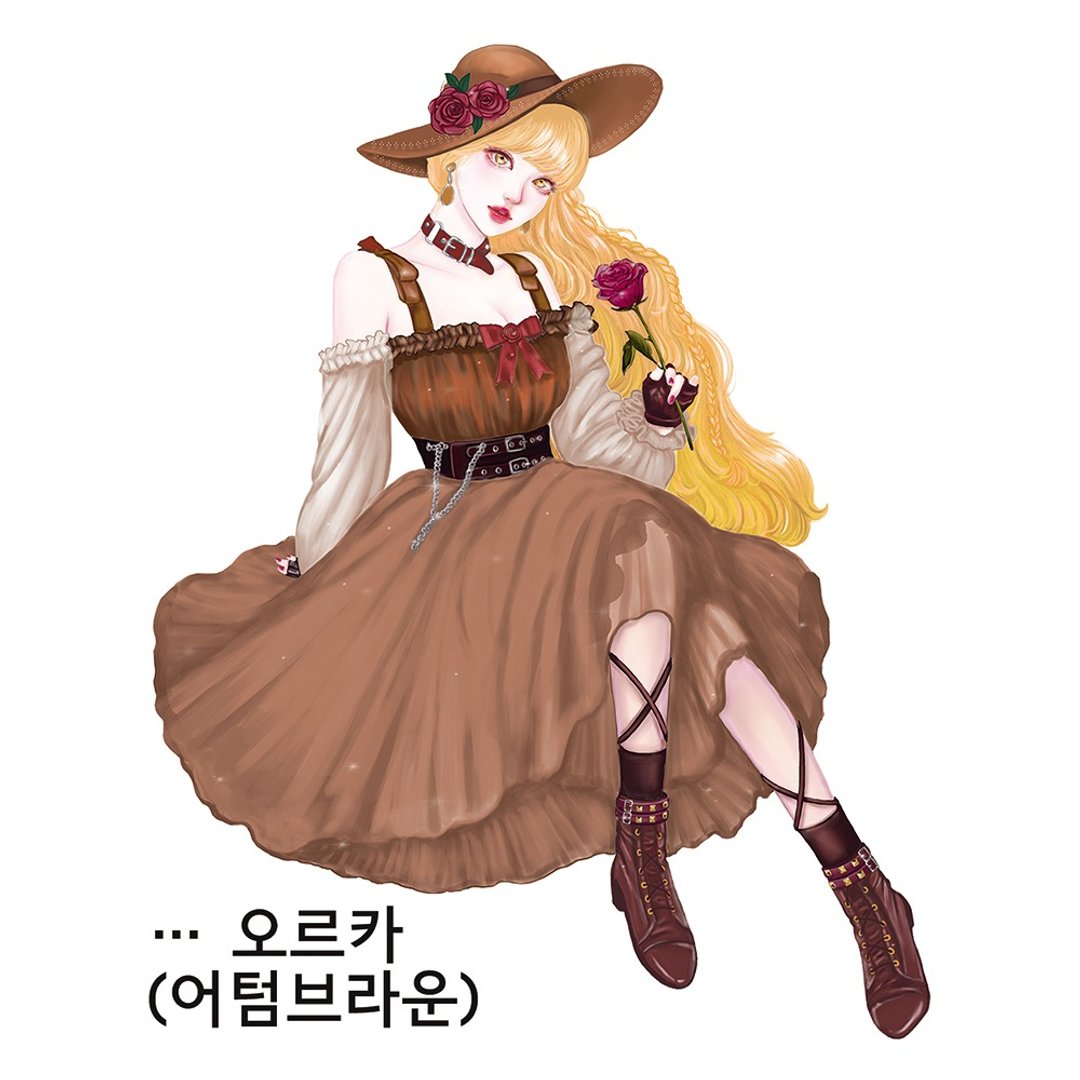 Oreuka (4色) 女孩贴纸 (honne market) blackraccoon - 贴纸 - 纸 多色