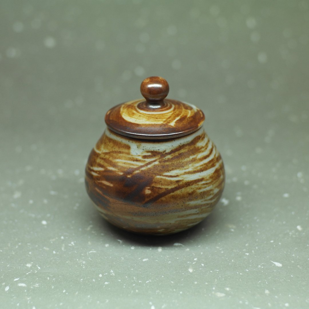柚型 刷毛纹 长石苏打釉 茶仓 手作陶艺 茶道具 - 茶具/茶杯 - 陶 