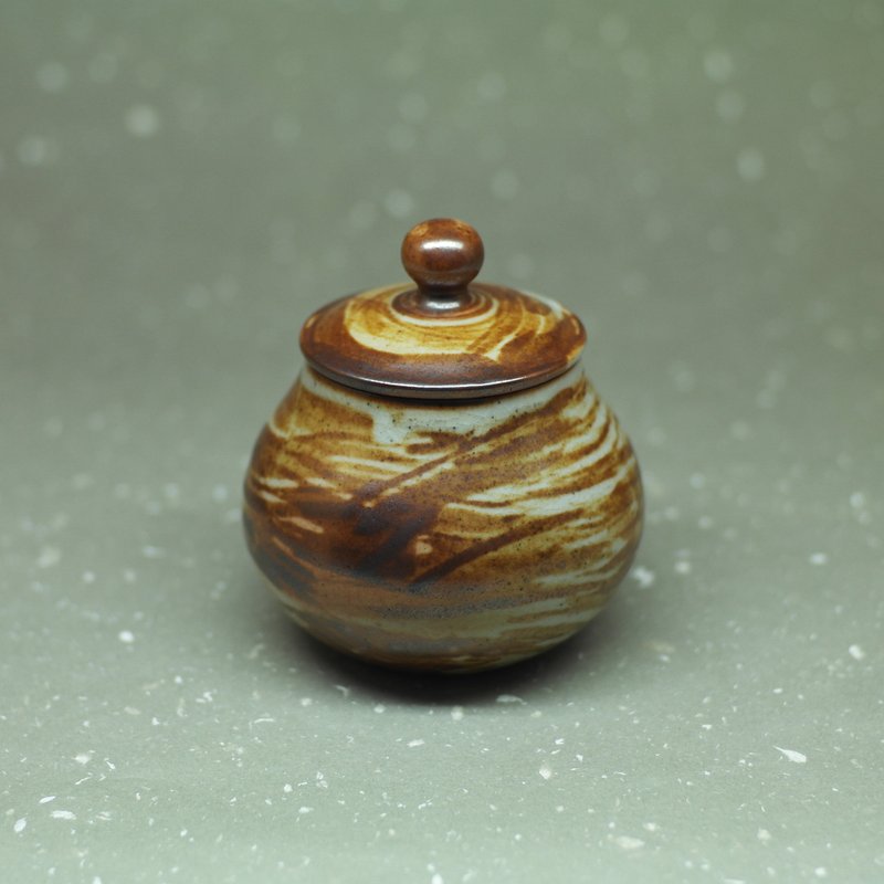 柚型 刷毛纹苏打釉 茶仓 手作陶艺 茶道具 - 茶具/茶杯 - 陶 