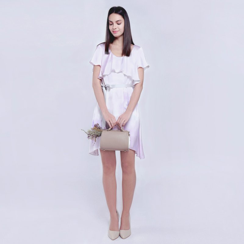 粉红花图梦幻天使洋装连身裙-自家制作的印花设计 - 洋装/连衣裙 - 其他材质 粉红色