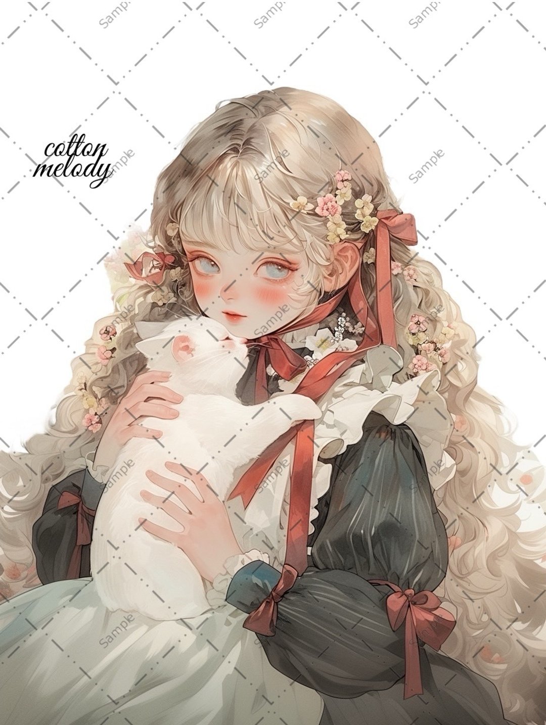 original sticker no.1051 人物贴纸 原创贴纸 人物贴纸 女孩贴纸 原创人物贴纸 - 贴纸 - 纸 