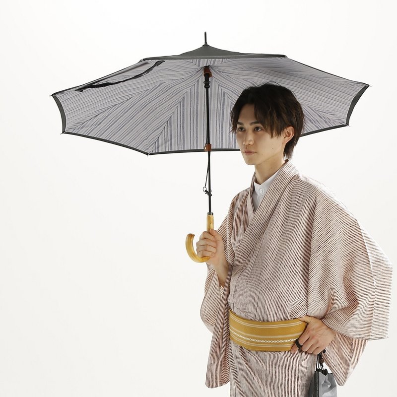 CARRY saKASA 反向伞 男用晴雨两用 弥生款 附赠真皮不锈钢链饰 - 雨伞/雨衣 - 聚酯纤维 灰色
