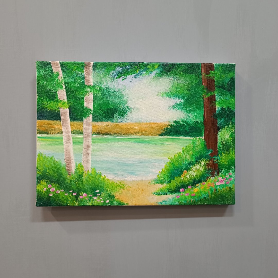夏日小径-压克力作品 展示品 教案样本 换季出清 海洋油画 - 海报/装饰画/版画 - 颜料 