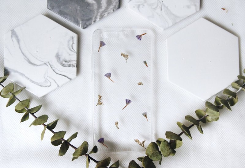 勿忘我情人  •  Handpressed Real Dried Flower Phone Case - 手机壳/手机套 - 植物．花 紫色