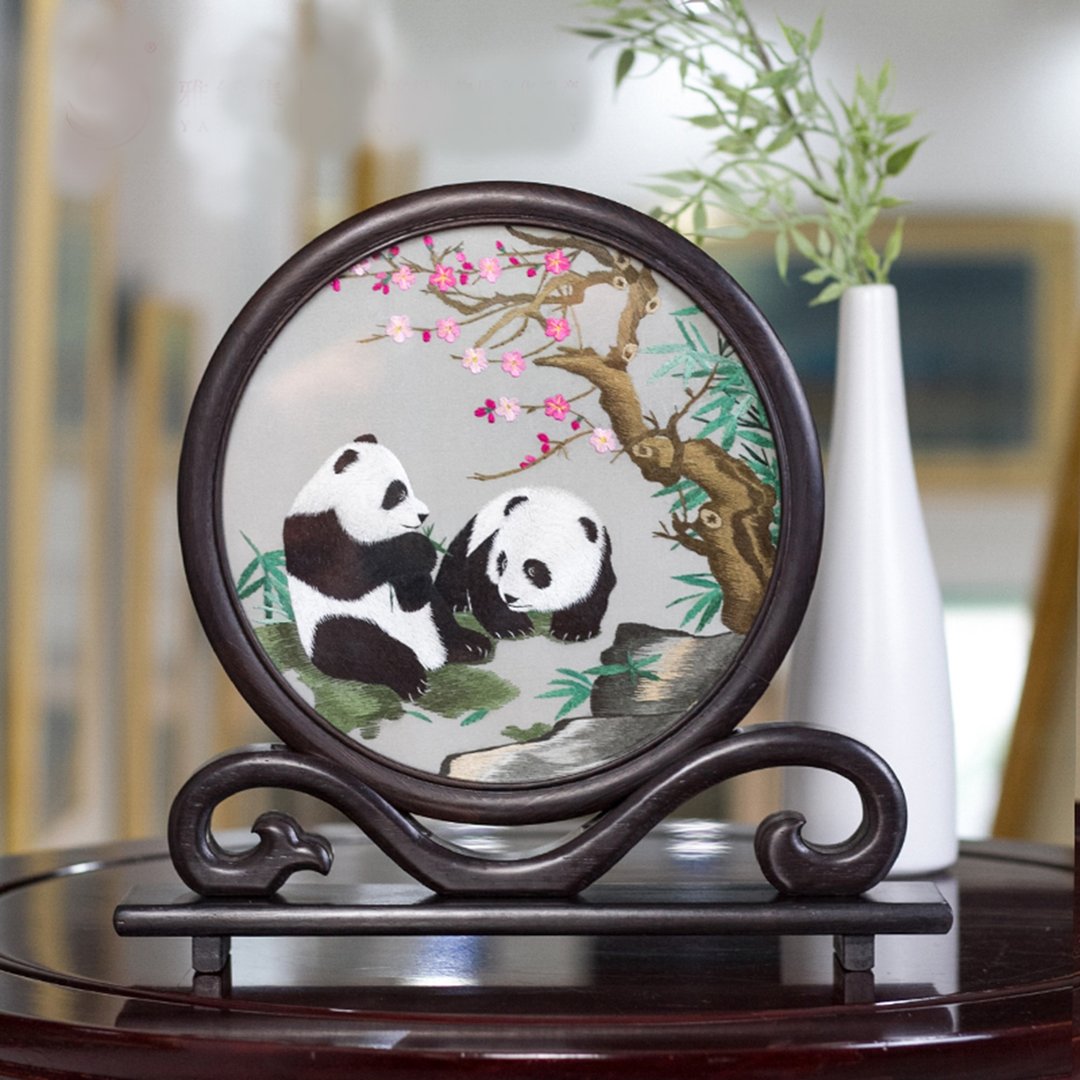 定制手工双面刺绣饰品家居装饰丝绸艺术绘画刺绣图案礼品 - 海报/装饰画/版画 - 其他材质 