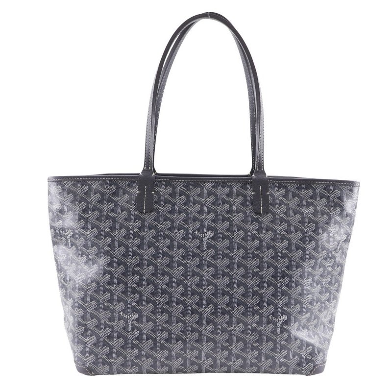 【日本直送】GOYARD 经典 Artois PM 托特包 PVC x 小牛皮 灰灰色 男女皆宜【二手】 - 手提包/手提袋 - 塑料 黑色