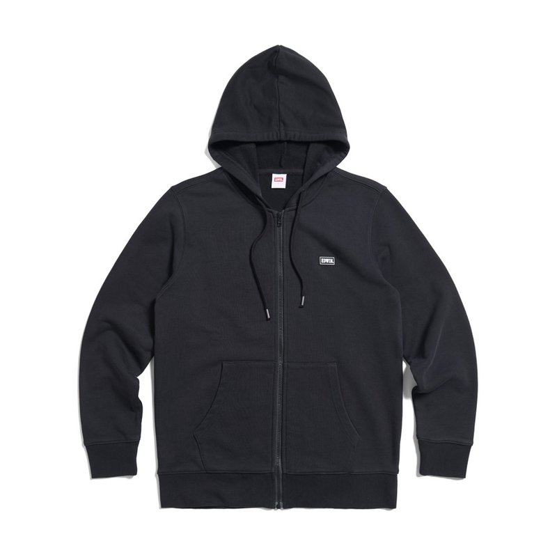 EDWIN 胶章连帽外套-男款 (黑色) #上衣 - 男装上衣/T 恤 - 棉．麻 黑色