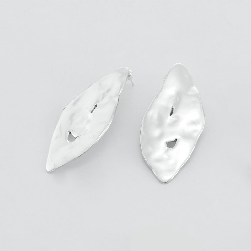 Reina 女王 - 耳环/耳夹 - 纯银 银色