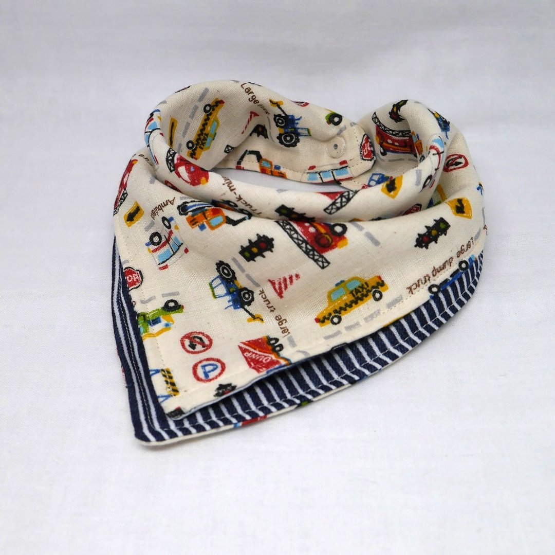 Japanese Handmade 6-layer-gauze Baby Bib - 围嘴/口水巾 - 棉 红色
