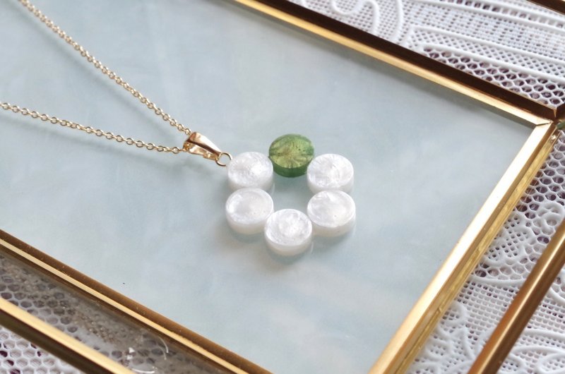 树脂艺术 串连圆形项链・柳 - 项链 - 其他材质 绿色