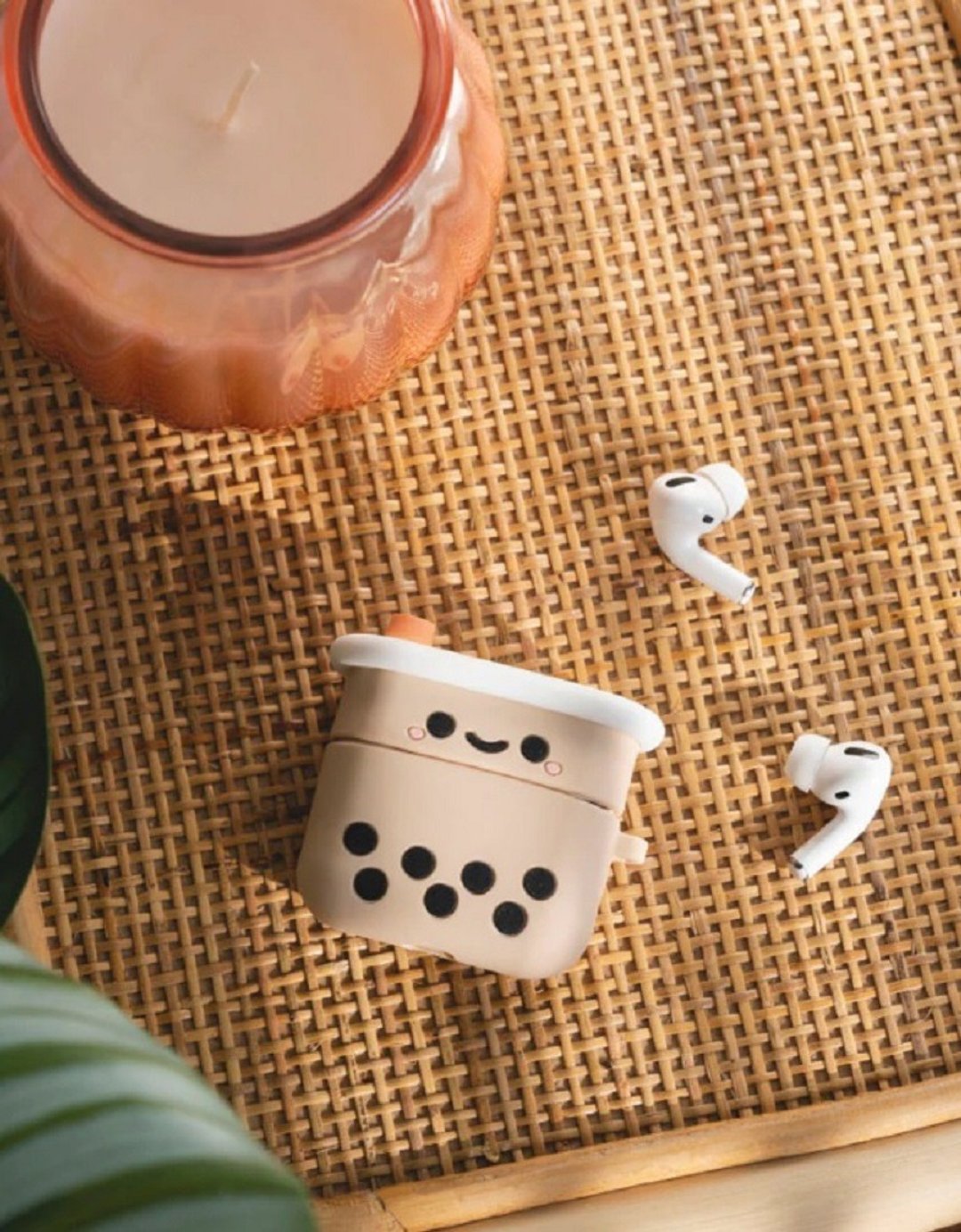 SMOKO Airpod Pro/Pro2 珍珠奶茶保护套/珍珠奶茶保护壳/耳机收纳 - 其他 - 硅胶 卡其色