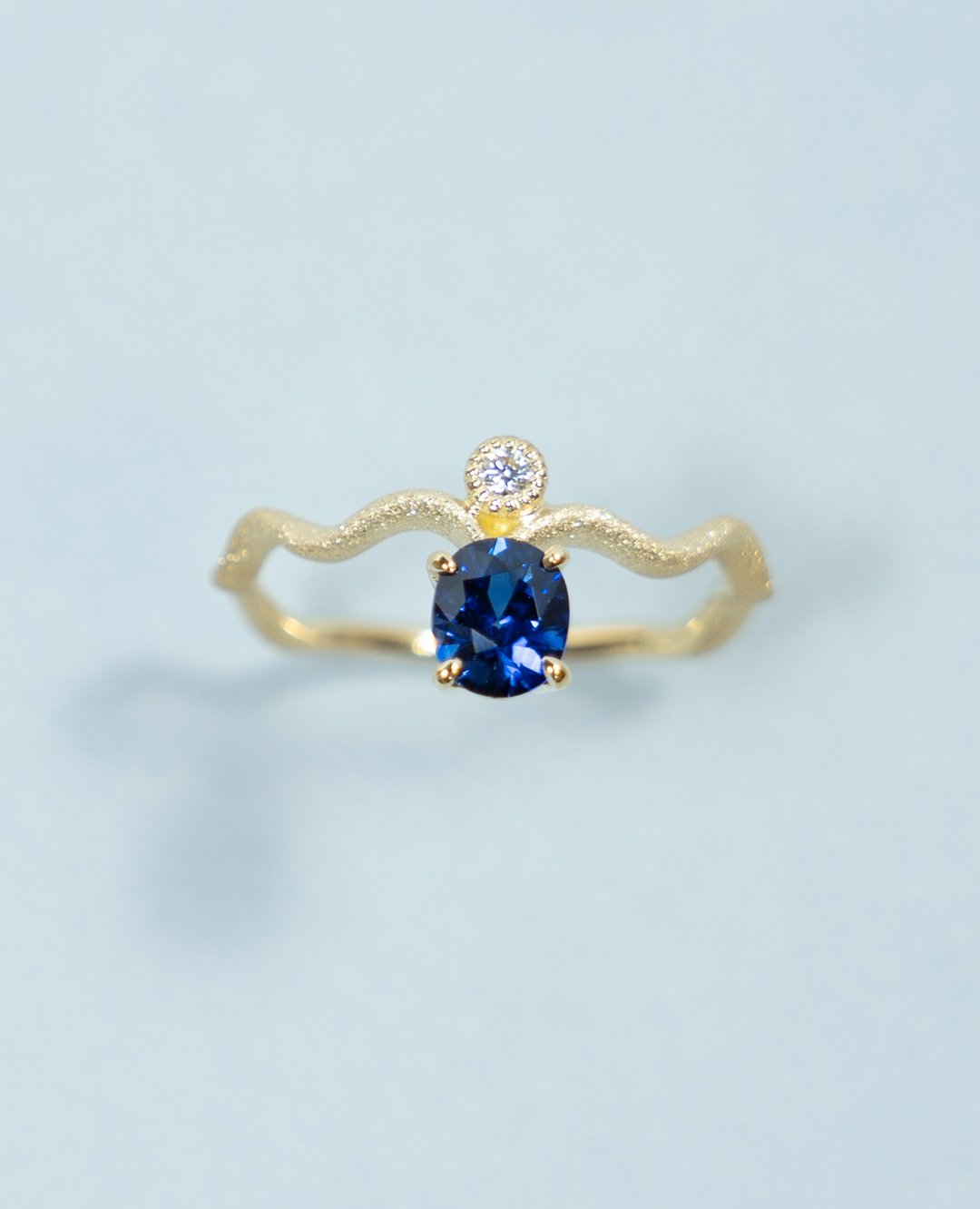 Blue Sapphirei,Diamond. K18 Ring - 戒指 - 其他金属 蓝色