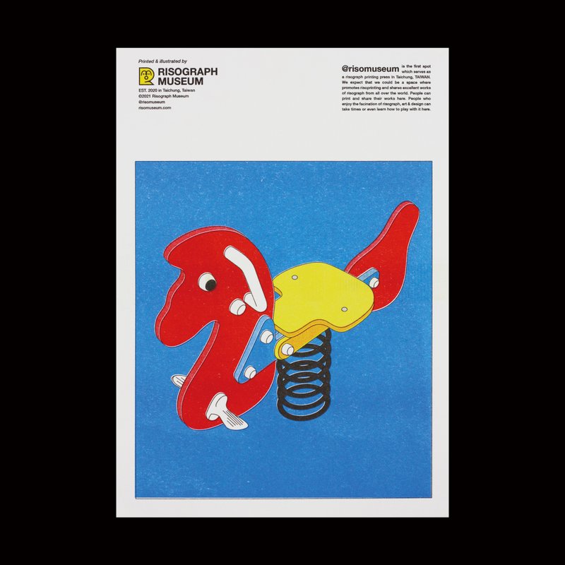 Risograph Museum - The Impression of Taiwan - 红马 - 卡片/明信片 - 纸 蓝色