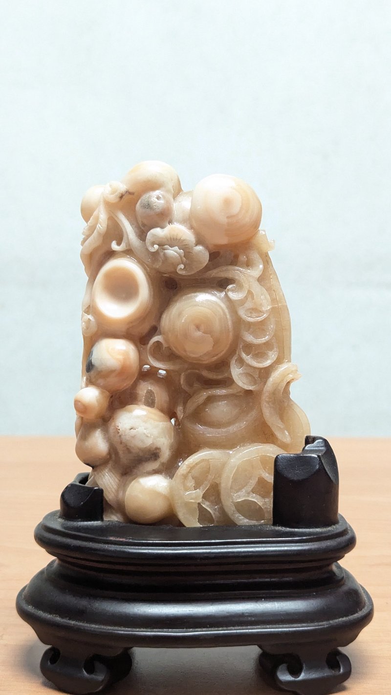 【运好气】 万德圆满 龙宫舍利 灵山精雕 镇宅挡煞 聚气招财(珍藏 - 摆饰 - 石头 卡其色