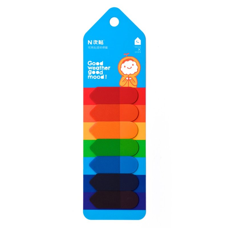 好天气好心情。可再贴透明标籤 - 便条纸/标签贴 - 纸 多色