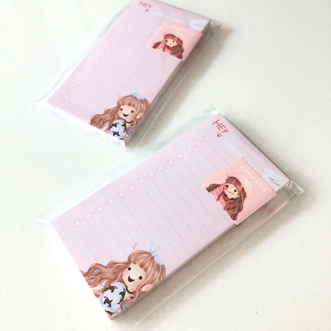 Memo pad (Checklist) - 便条纸/标签贴 - 纸 粉红色