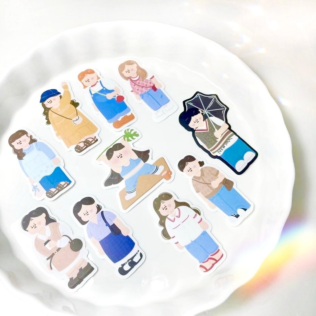 一颗包子 / 包子日常 雾面贴纸包 (10入) 文创 插画 手帐装饰 - 贴纸 - 纸 