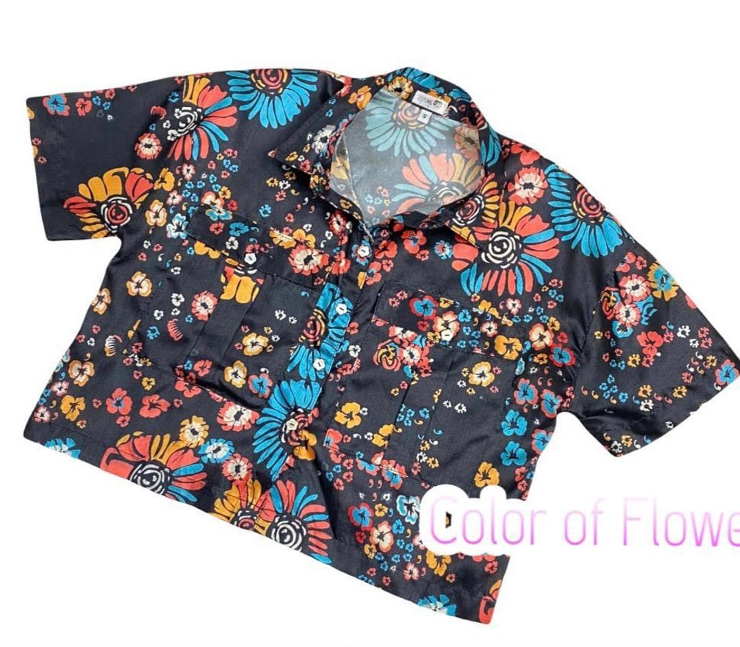 Women mulberry silk crop shirt w/ 2 pockets&amp;MOP buttons - 女装上衣 - 其他材质 多色