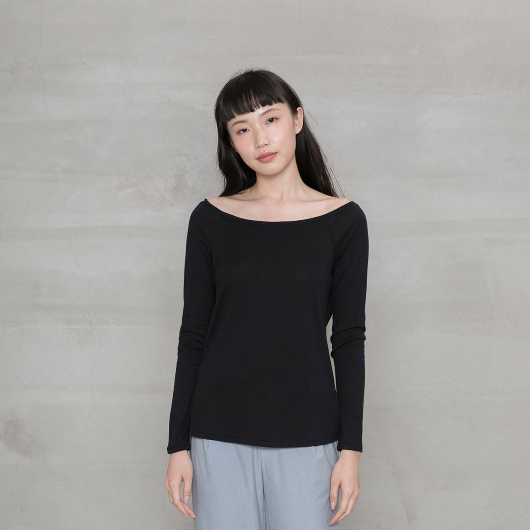完美自白宽肩上衣 My Confession Off-Shoulder Jersey Top - 女装上衣 - 其他人造纤维 多色