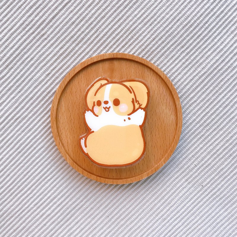 手机气囊支架 / 柯基 / 限量 / 柯基犬卡卡 / 抱抱款 - 手机配件 - 塑料 橘色