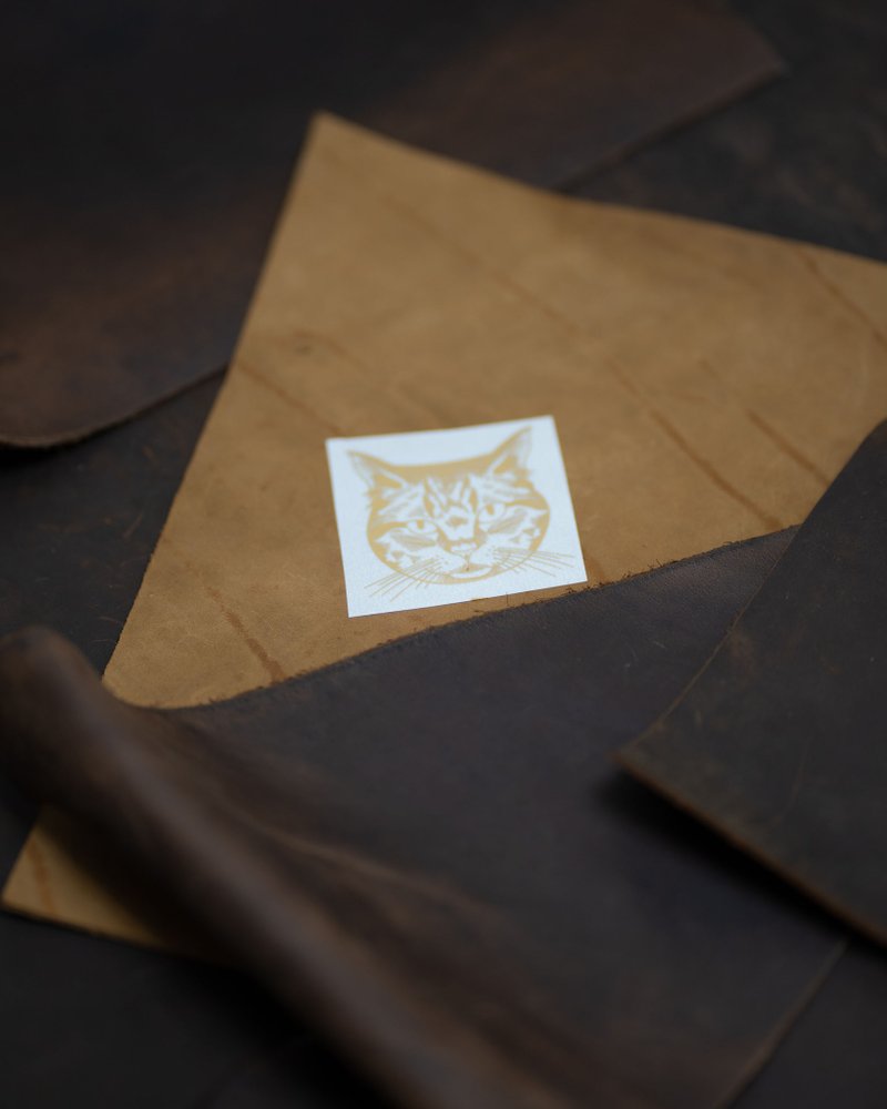 插画猫 箔色转印贴 - 贴纸 - 塑料 金色