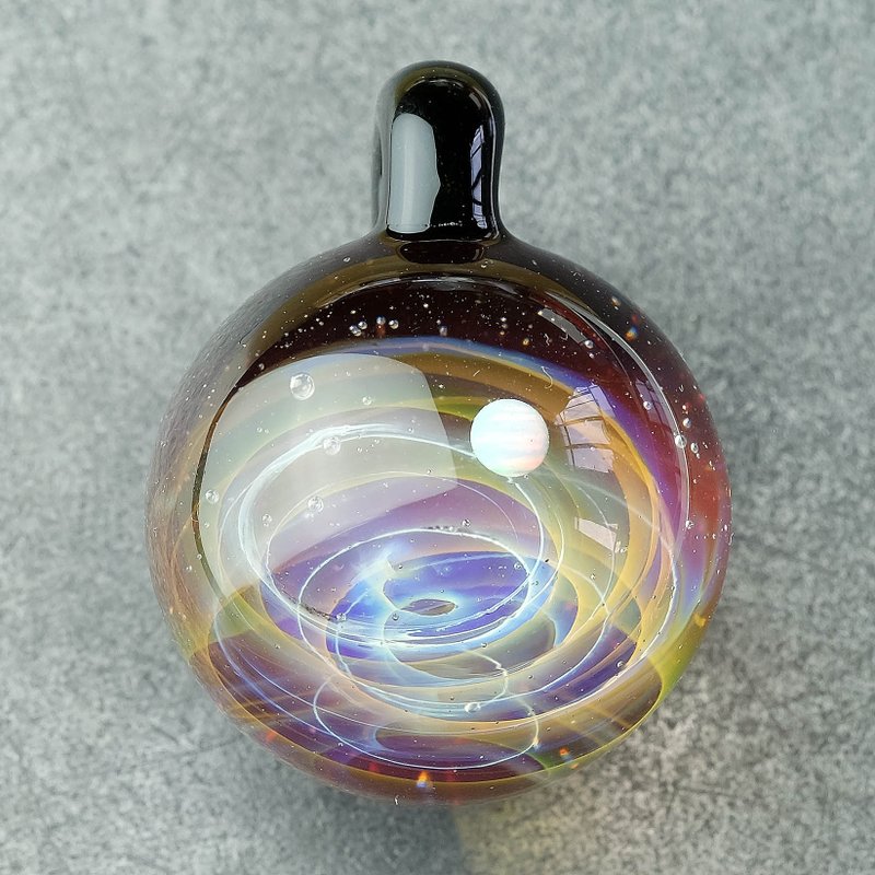 星球 宇宙 手工 玻璃 坠子 - 项链 - 玻璃 紫色