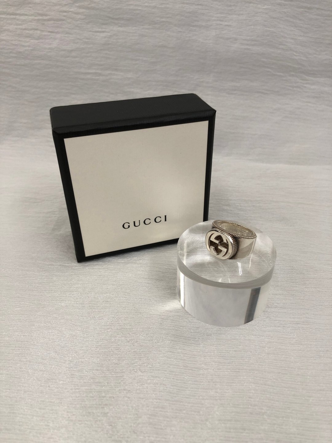 【 日本直送 名牌中古包 】GUCCI 古驰 戒指 银色 Interlocking 925 SILVER vintage 古董 3s6yb3 - 戒指 - 纯银 银色